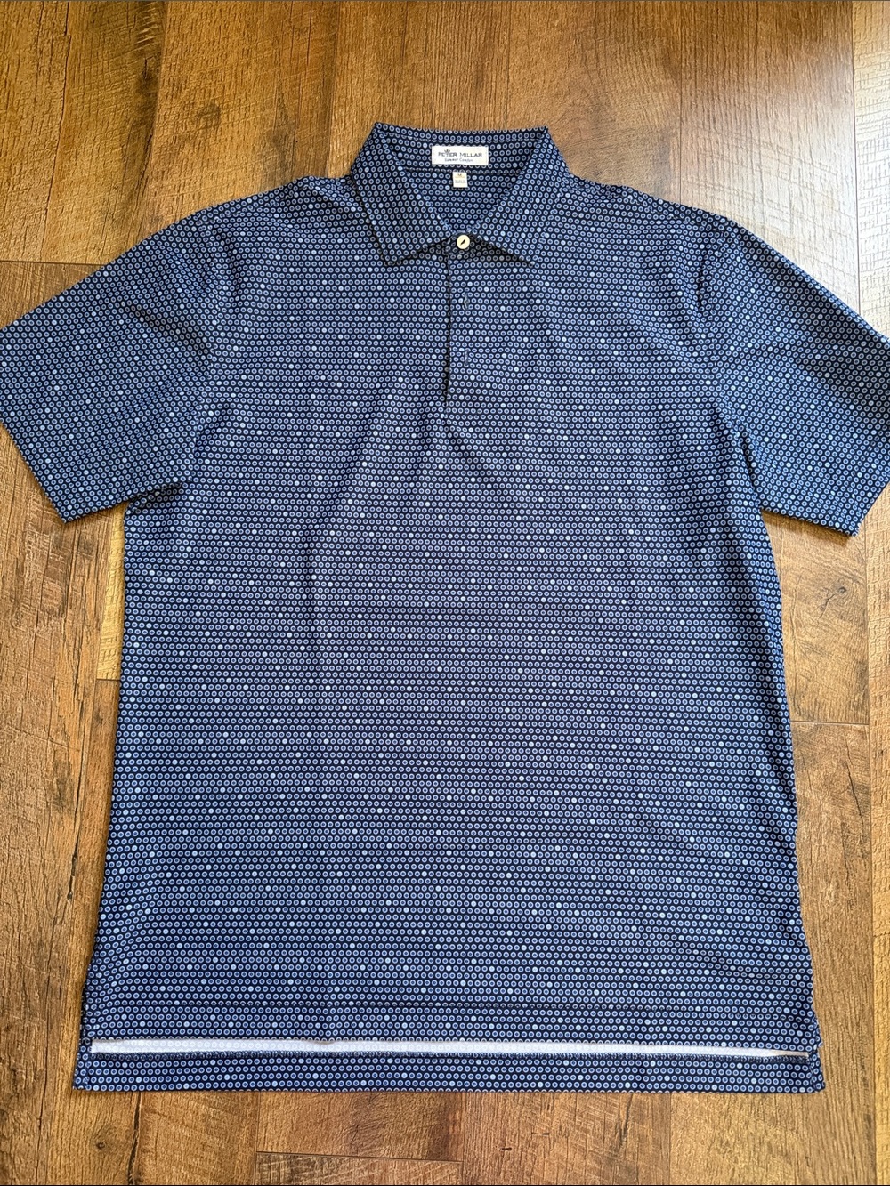 Peter Millar Navy Microdot Polo